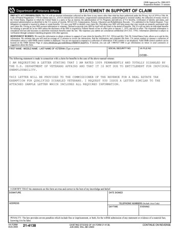 VA Form 21 4138 Printable 📝 Get IRS Form VA 21 4138 2023: Printable PDF VA Form 21 4138 Printable 📝 Get IRS Form VA 21 4138 2023: Printable PDF