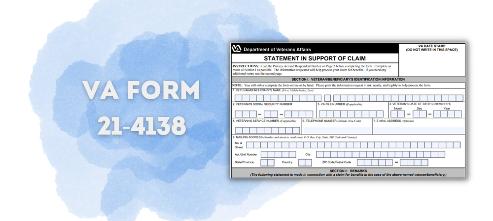 Fillable Va Form 21 4138 Pdf ᐉ Fill Out 21 4138 Form Online For Free Printable Blank Example 1769